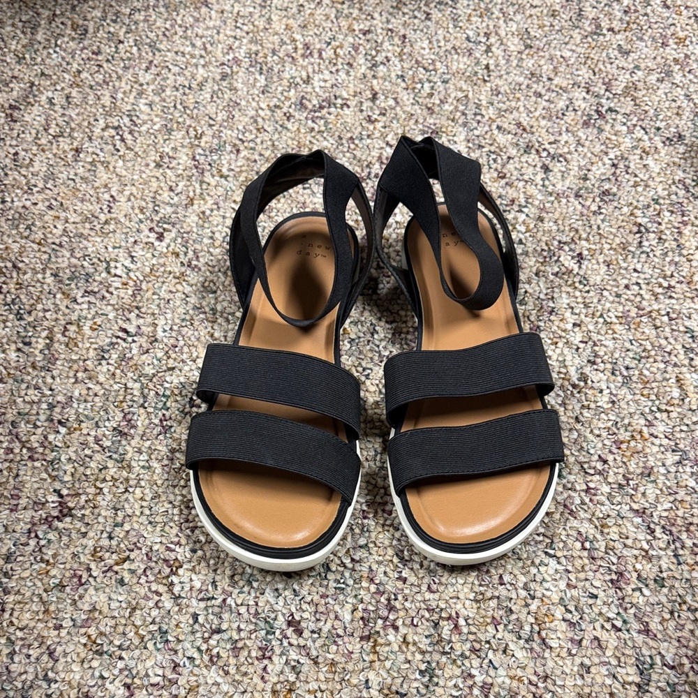 a new day Black Elastic Sandals